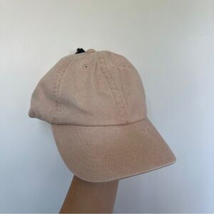 H&M dusty pink washed cotton twill baseball cap with adjustable back